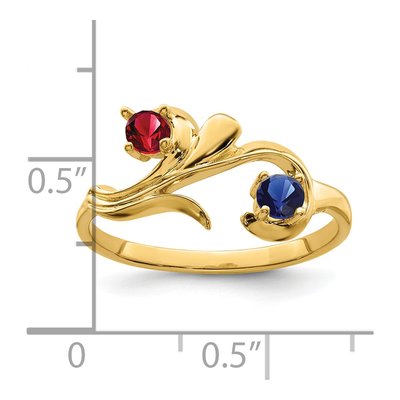 14K Yellow Gold 2-Stone Mother's Ring Mounting – view 7