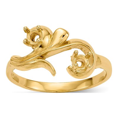 14K Yellow Gold 2-Stone Mother's Ring Mounting – view 8