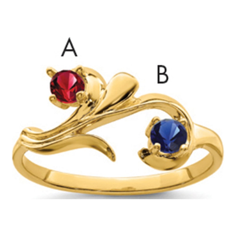 14K Yellow Gold 2-Stone Mother's Ring