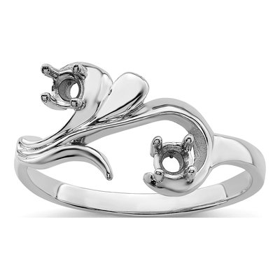 Sterling Silver or 14K White Gold 2-Stone Mother's Ring – view 8