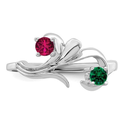 14K White Gold 2-Stone Mother's Ring Mounting – view 5