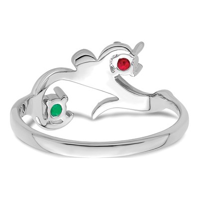 14K White Gold 2-Stone Mother's Ring Mounting – view 7