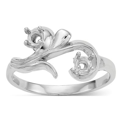 14K White Gold 2-Stone Mother's Ring Mounting – view 8