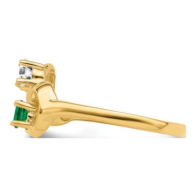 14K Yellow Gold 3-Stone Mother's Ring Mounting – view 4