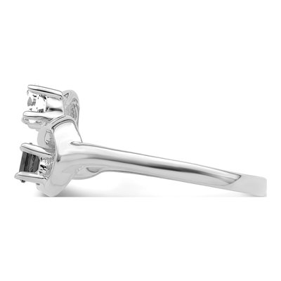 Sterling Silver or 14K White Gold 3-Stone Mother's Ring – view 4