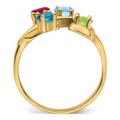 14K Yellow Gold 4-Stone Mother's Ring Mounting – view 3