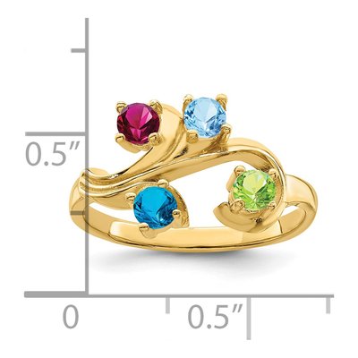 14K Yellow Gold 4-Stone Mother's Ring Mounting – view 5