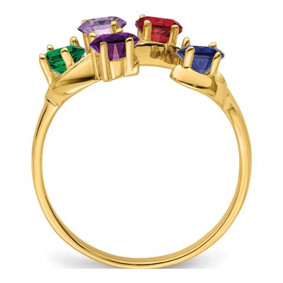 14K Yellow Gold 5-Stone Mother's Ring Mounting – view 3