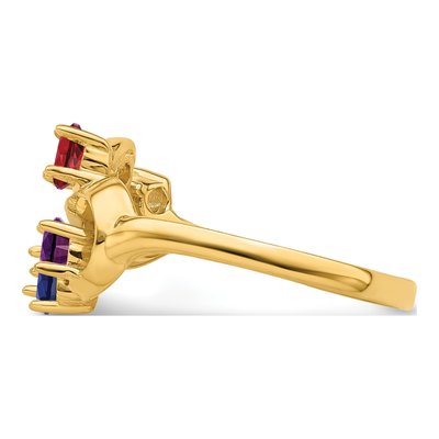 14K Yellow Gold 5-Stone Mother's Ring Mounting – view 4