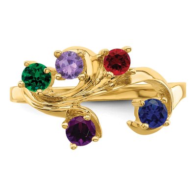 14K Yellow Gold 5-Stone Mother's Ring – view 5