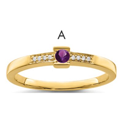 14K Yellow Gold Diamond Family Ring