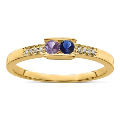14K Yellow Gold Diamond Family Ring – view 2