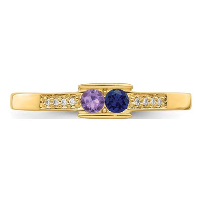 14K Yellow Gold Diamond Family Ring – view 5