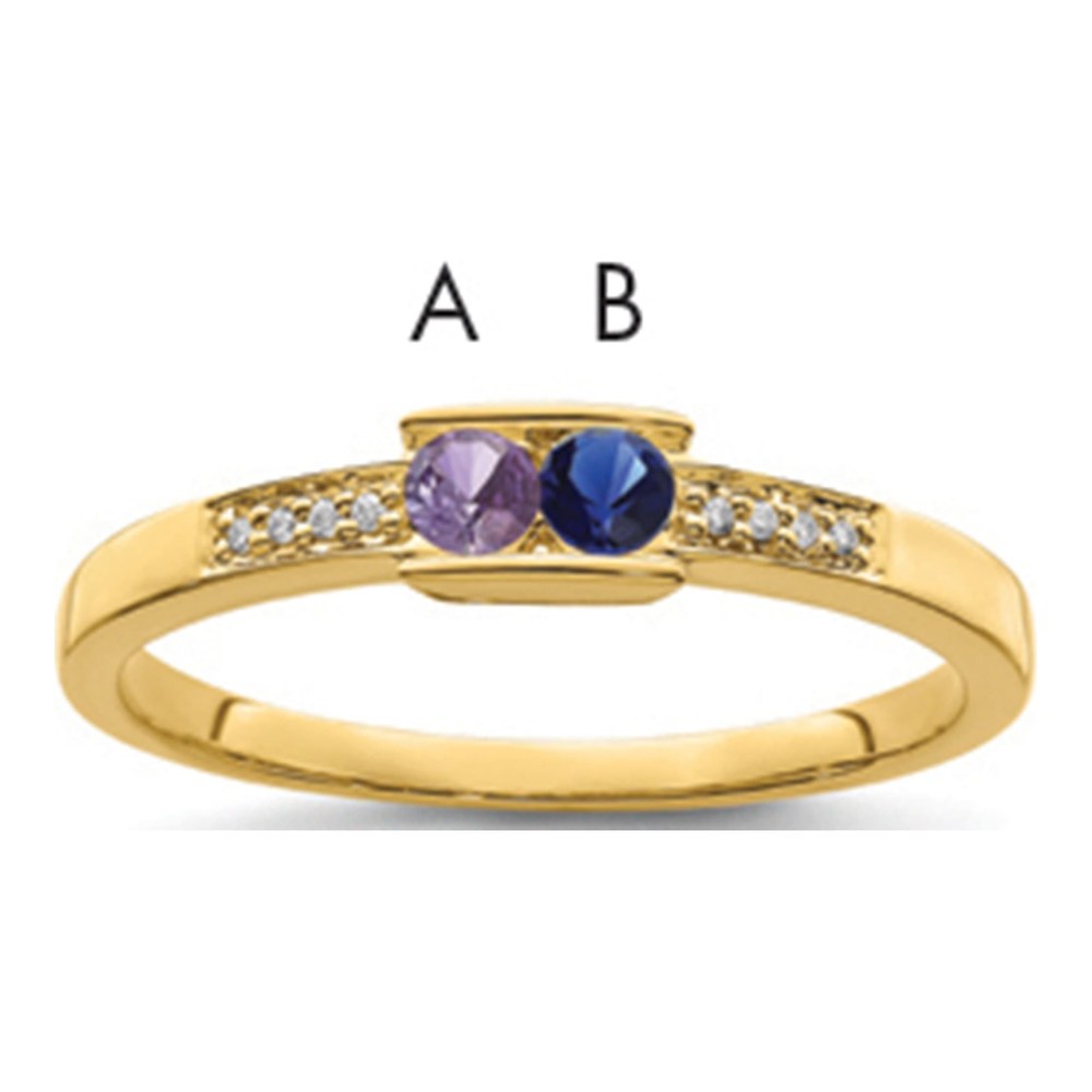 14K Yellow Gold Diamond Family Ring