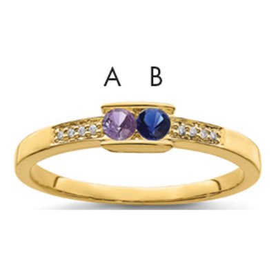 14K Yellow Gold Diamond Family Ring