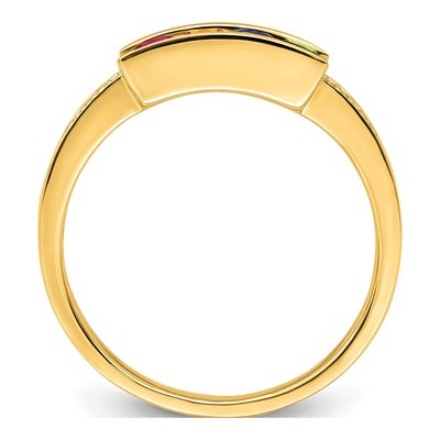 14K Yellow Gold Diamond Personalized Family Ring – view 3