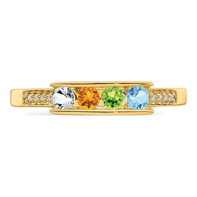 14K Yellow Gold Diamond Personalized Family Ring – view 5