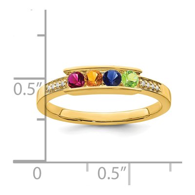 14K Yellow Gold Diamond Personalized Family Ring – view 6
