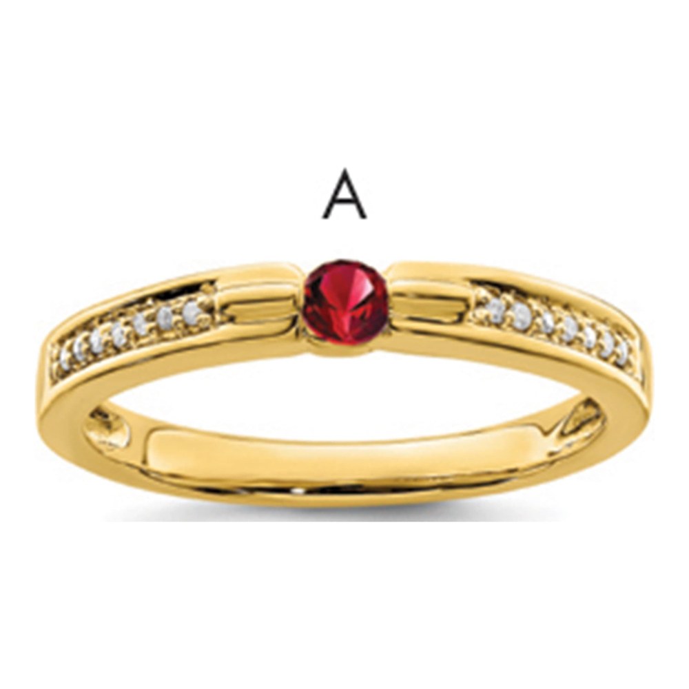 14K Yellow Gold Diamond Personalized Family Ring