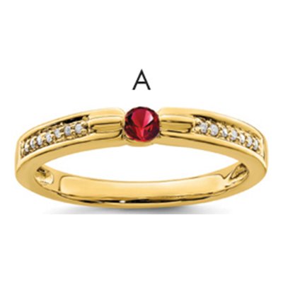 14K Yellow Gold Diamond Personalized Family Ring