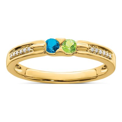 14K Yellow Gold Diamond Customizable Family Ring – view 2