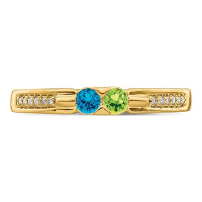 14K Yellow Gold Diamond Customizable Family Ring – view 4