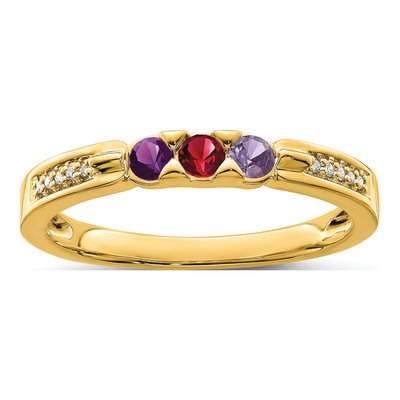 14K Yellow Gold Diamond Personalized Family Ring – view 2