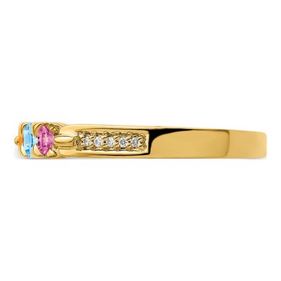 14K Yellow Gold Diamond Personalized Family Ring – view 3
