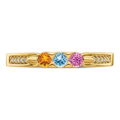 14K Yellow Gold Diamond Personalized Family Ring – view 4