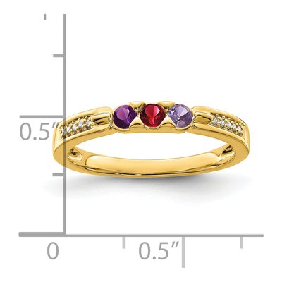 14K Yellow Gold Diamond Personalized Family Ring – view 8