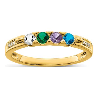 14K Yellow Gold Diamond Personalized Family Ring – view 2