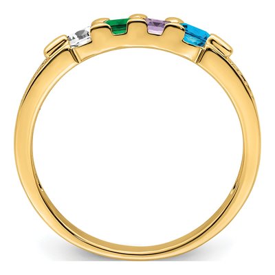 14K Yellow Gold Diamond Personalized Family Ring – view 3