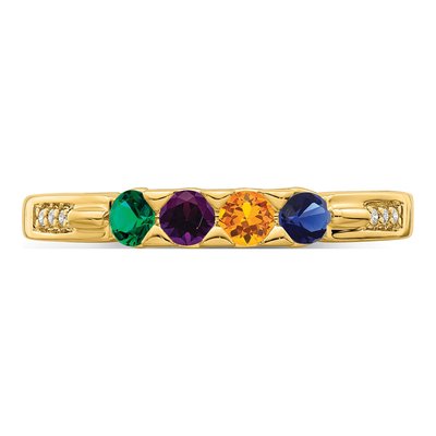 14K Yellow Gold Diamond Personalized Family Ring – view 5
