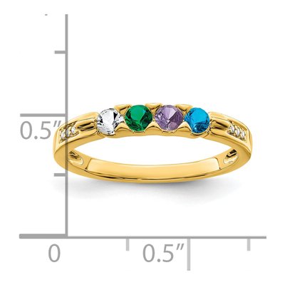 14K Yellow Gold Diamond Personalized Family Ring – view 6