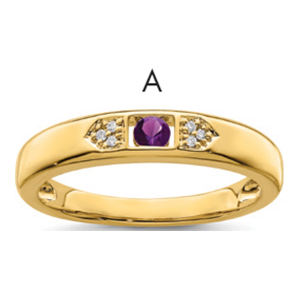 14K Yellow Gold Diamond Family Ring