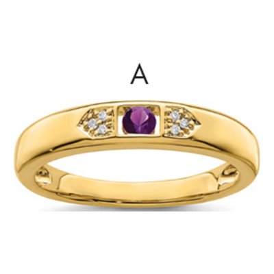 14K Yellow Gold Diamond Set Family Ring