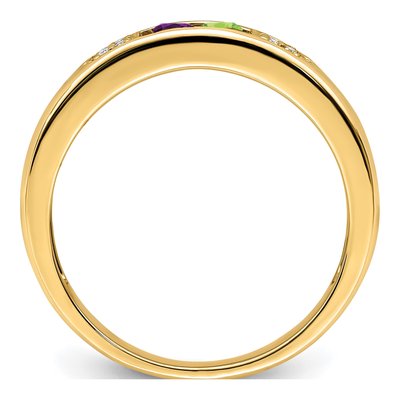 14K Yellow Gold Diamond Personalized Family Ring – view 3