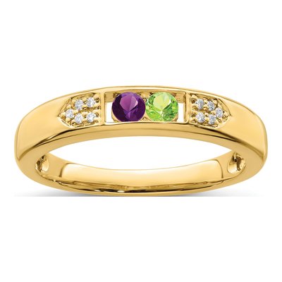 14K Yellow Gold Diamond Set Family Ring – view 2