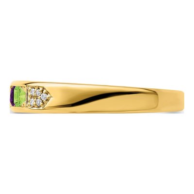 14K Yellow Gold Diamond Set Family Ring – view 3