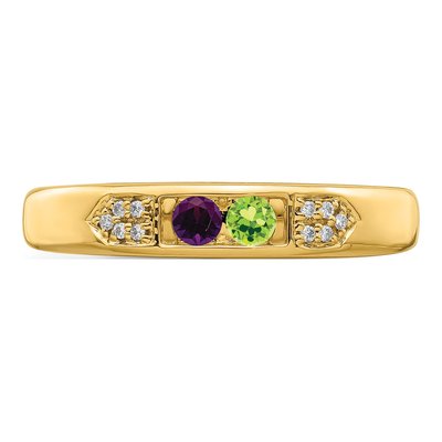 14K Yellow Gold Diamond Set Family Ring – view 4