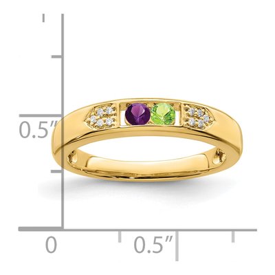 14K Yellow Gold Diamond Set Family Ring – view 8
