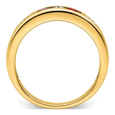 14K Yellow Gold Diamond Personalized Family Ring – view 3