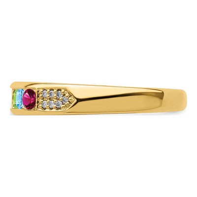 14K Yellow Gold Diamond Personalized Family Ring – view 4
