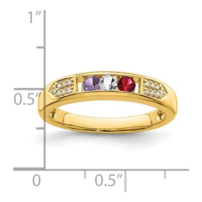 14K Yellow Gold Diamond Personalized Family Ring – view 6