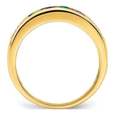 14K Yellow Gold Diamond Family Ring Semi-Mount – view 3