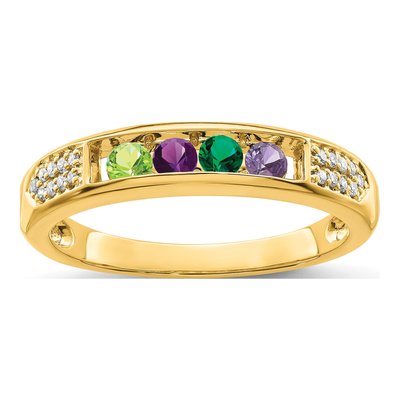 14K Yellow Gold 1/15 ct tw Diamond Set Family Ring – view 2