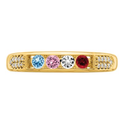 14K Yellow Gold 1/15 ct tw Diamond Set Family Ring – view 5