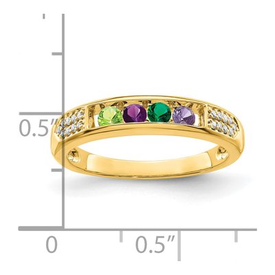 14K Yellow Gold 1/15 ct tw Diamond Set Family Ring – view 6