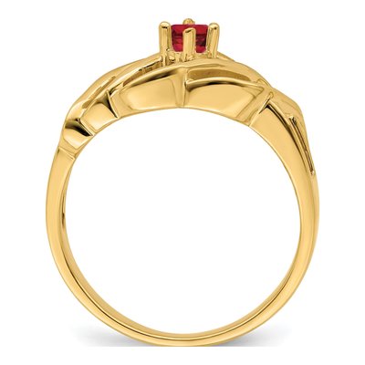 14K Yellow Gold 1-Stone Mother's Ring Mounting – view 3