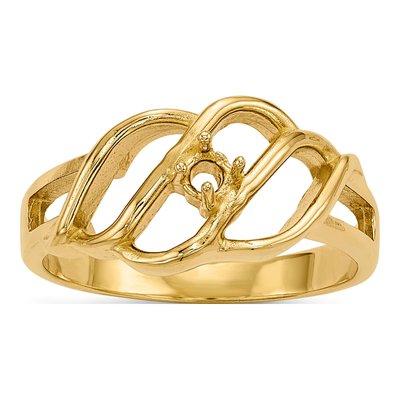 14K Yellow Gold 1-Stone Mother's Ring Mounting – view 6